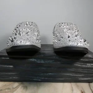 NICE! Stylish Formal Enzo Romeo Men Rhinestones Spikey Studs Loafers Silver 9 Enzo Romeo | Shoes | Nice Stylish Formal Enzo Romeo Men  main image 3